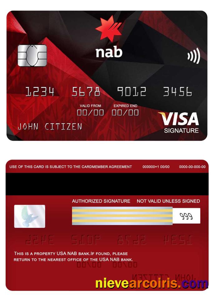 USA NAB bank visa signature card